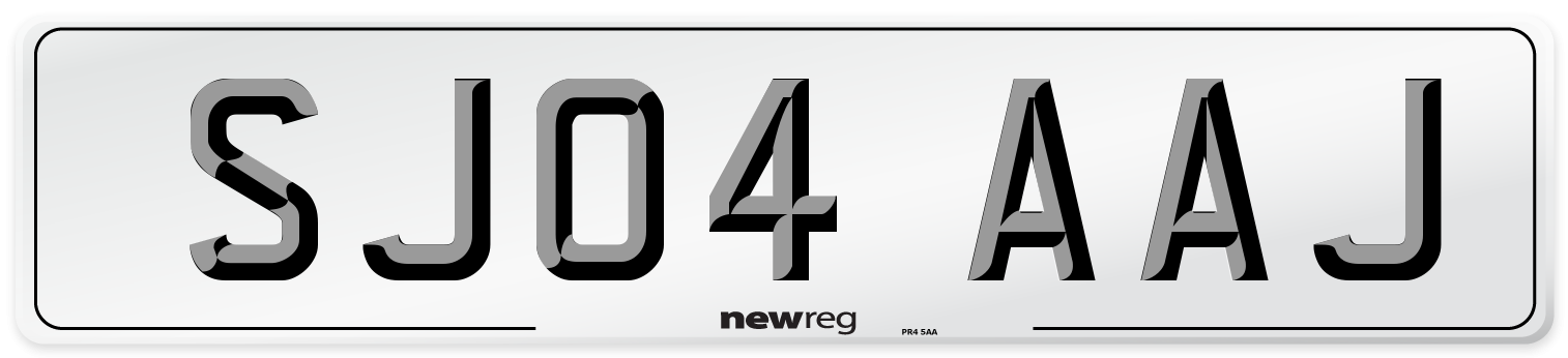 SJ04 AAJ Number Plate from New Reg